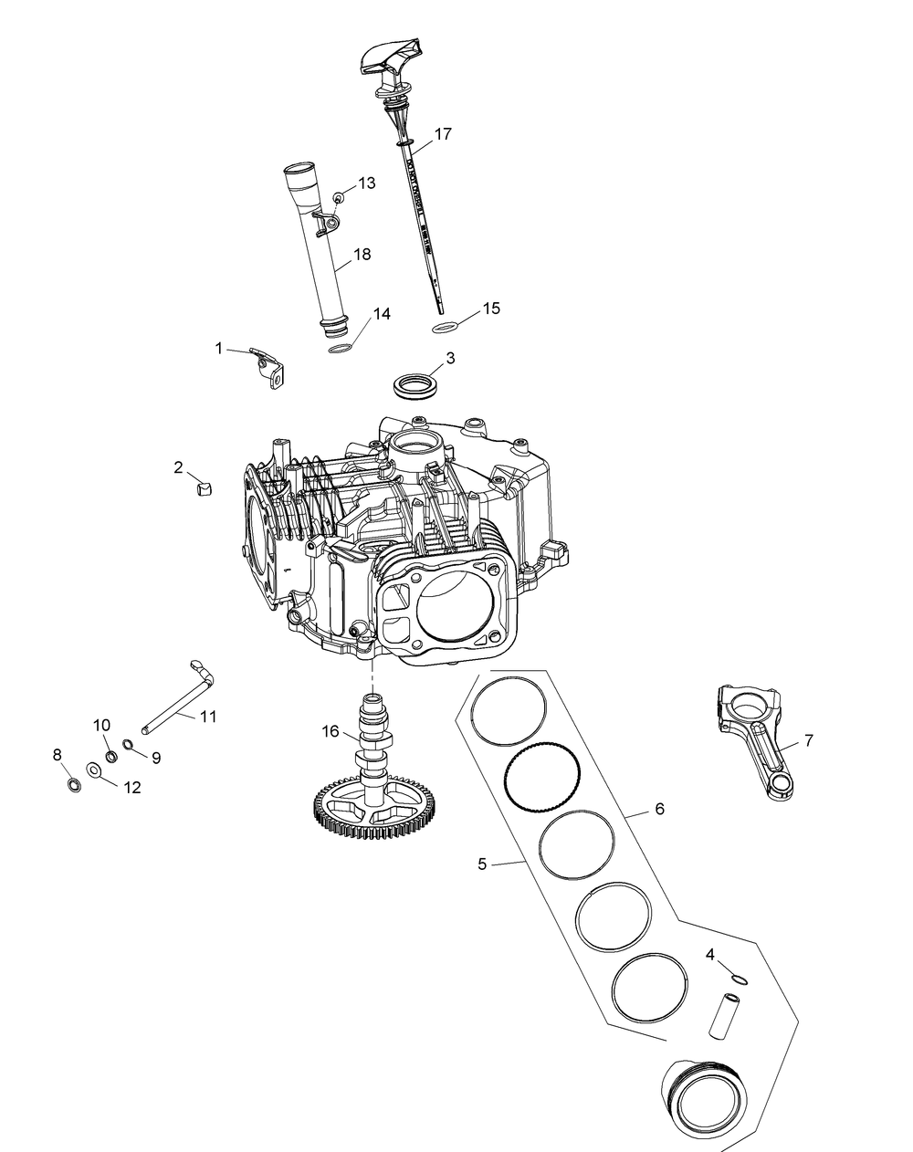 Kohler Kt730-3012 Crankcase Diagram and Parts List for RZT-L42KH (17BRCACS009-17BRCACS010)(2015) Cub Cadet Lawn Tractor
